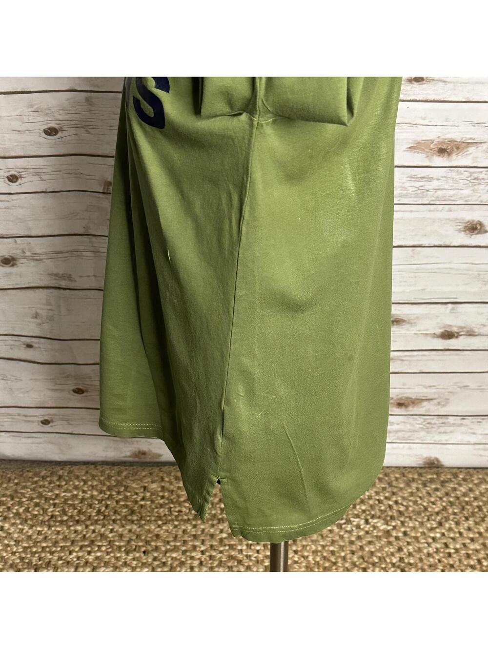 Adidas olive green cotton logo graphic hooded long sleeve t-shirt Youth L(14-16) - Picture 4 of 6